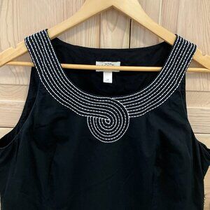 Ann Taylor Embroidered Sleeveless Cotton Lined Top Large Petite